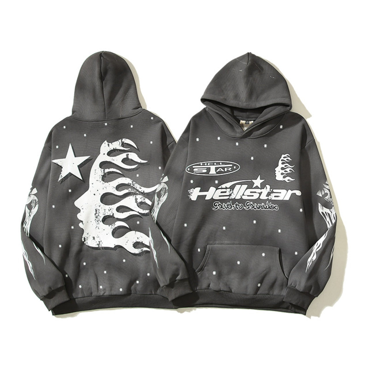 Hellstar Hoodie Vintage Distressed Creative Printing