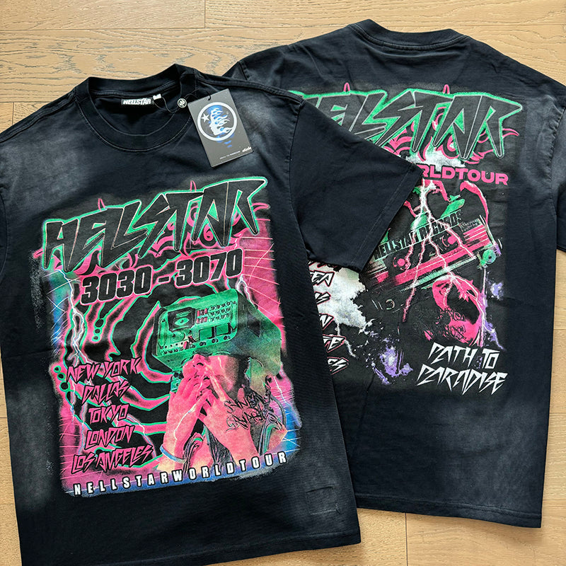 Hellstar T-shirts Washed Aging Process