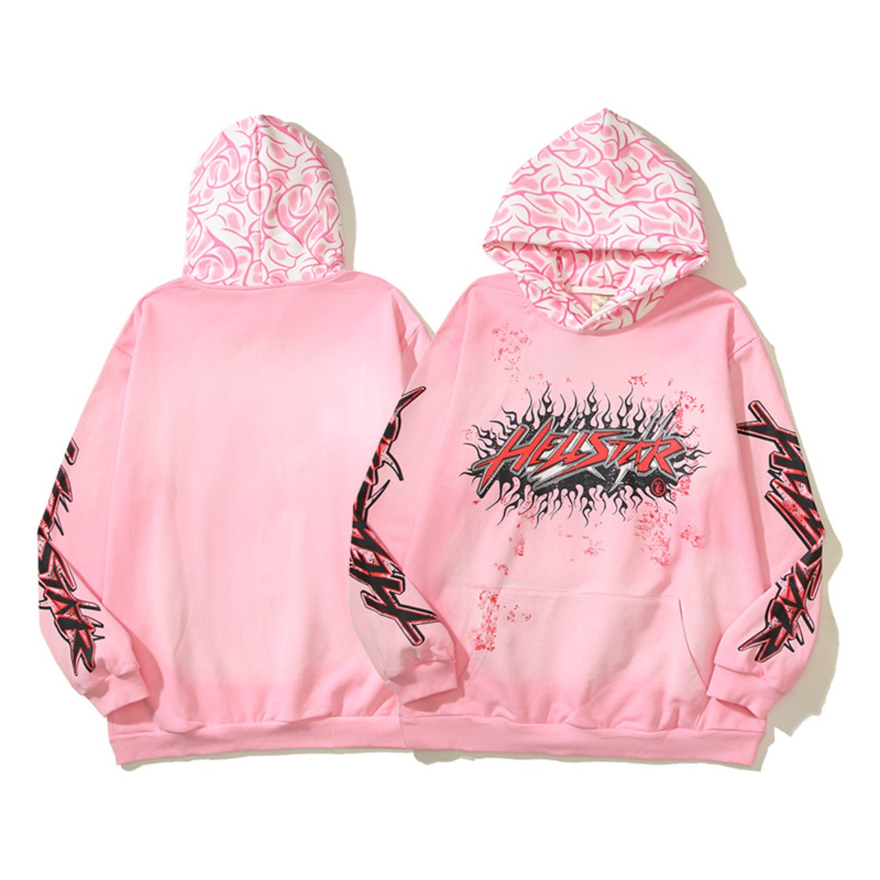 Hellstar Hoodie Vintage Distressed Creative Printing