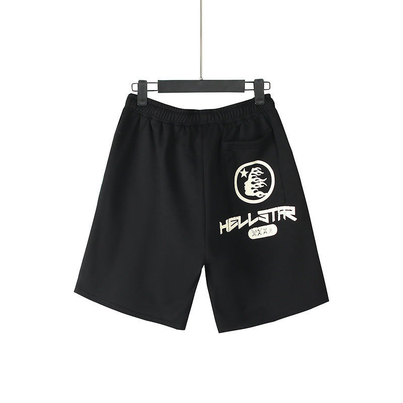 Hellstar Shorts Flame Print Casual Shorts