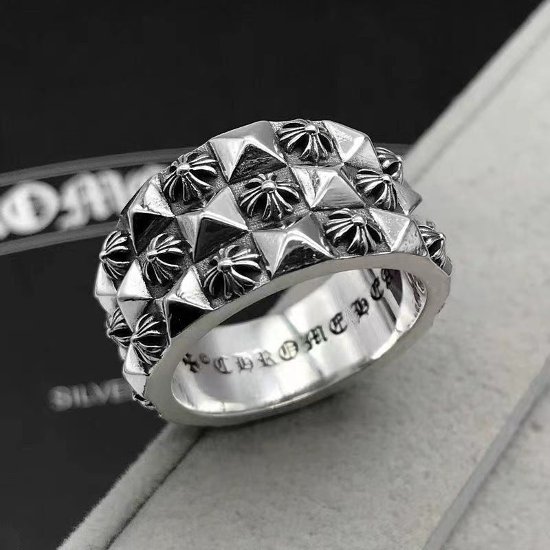 Chrome Heart Ring Vintage Thai Silver