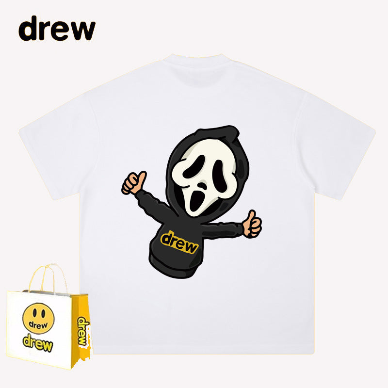 Drew T-shirts Short-Sleeved Clothes Smiley Face Short Sleeve round Neck