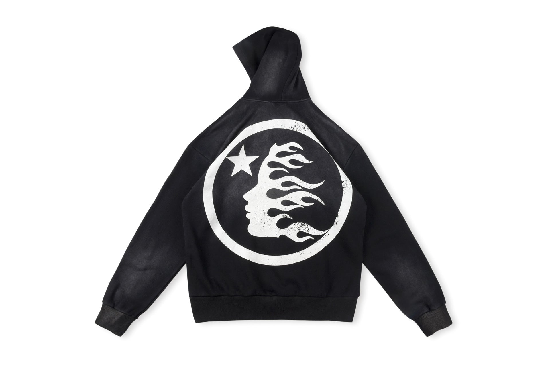 Hellstar Hoodie Vintage Distressed Crack Print